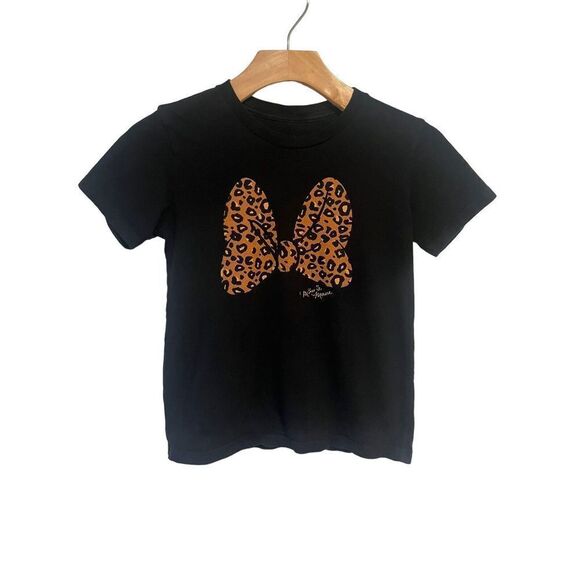 Disney Minnie Mouse Bow Black Tee Girls Large - Picture 2 of 7